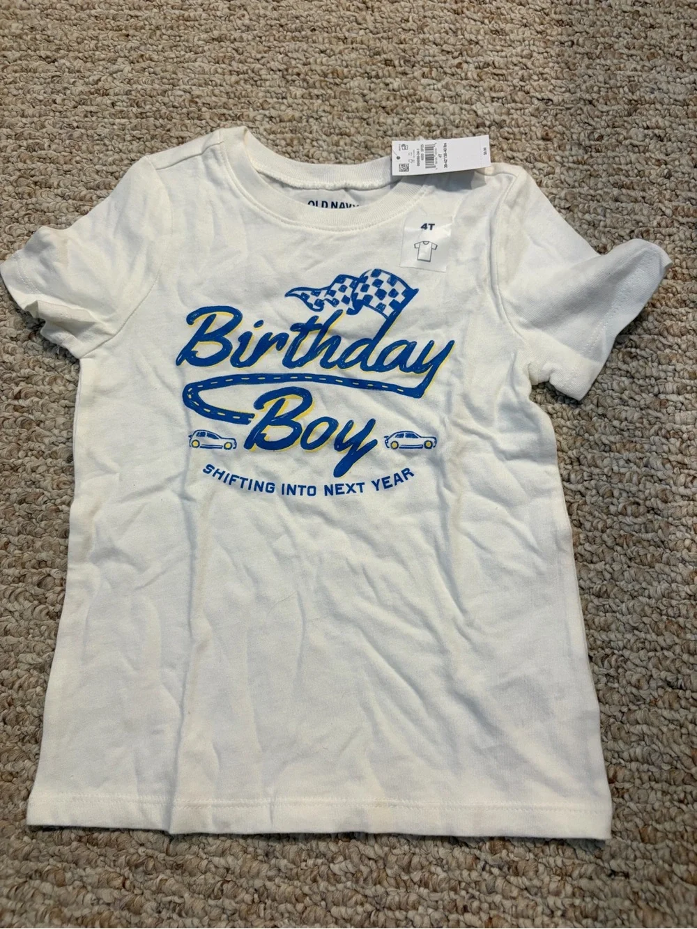 Old Navy White Tee with Blue 